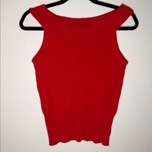 Y2K Odille Anthropologie Orange Off Shoulder Ribbed Cropped Tank Top